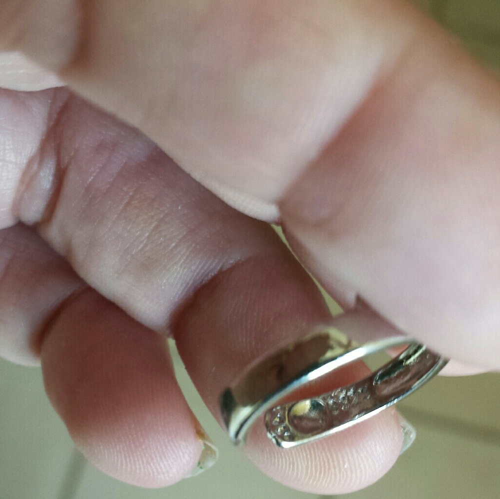 New .925 Silver Cat Ring Open Paws Ears Adjustable - Picture 4 of 5